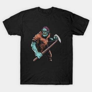 Zombie With Big Axe Terror in City T-Shirt